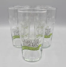 Set of 5 Samuel Adams Winter Lager Beer Pint Glass w/ Snowflakes Sam Adams EUC 