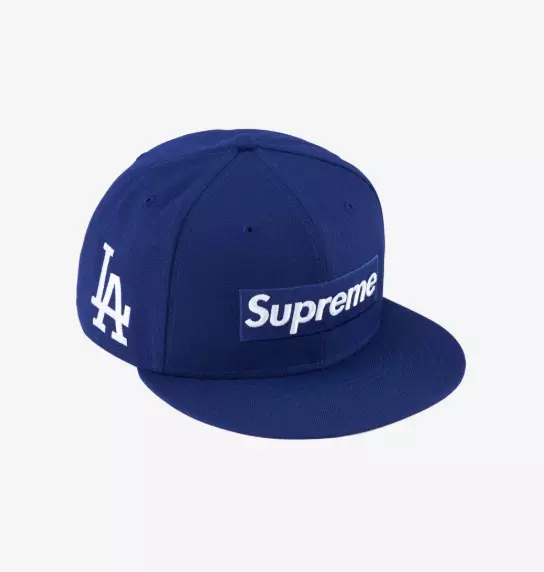 Logo boîte Supreme x MLB Teams New Era Dark Royal Los Angeles 24SS 100% authentique