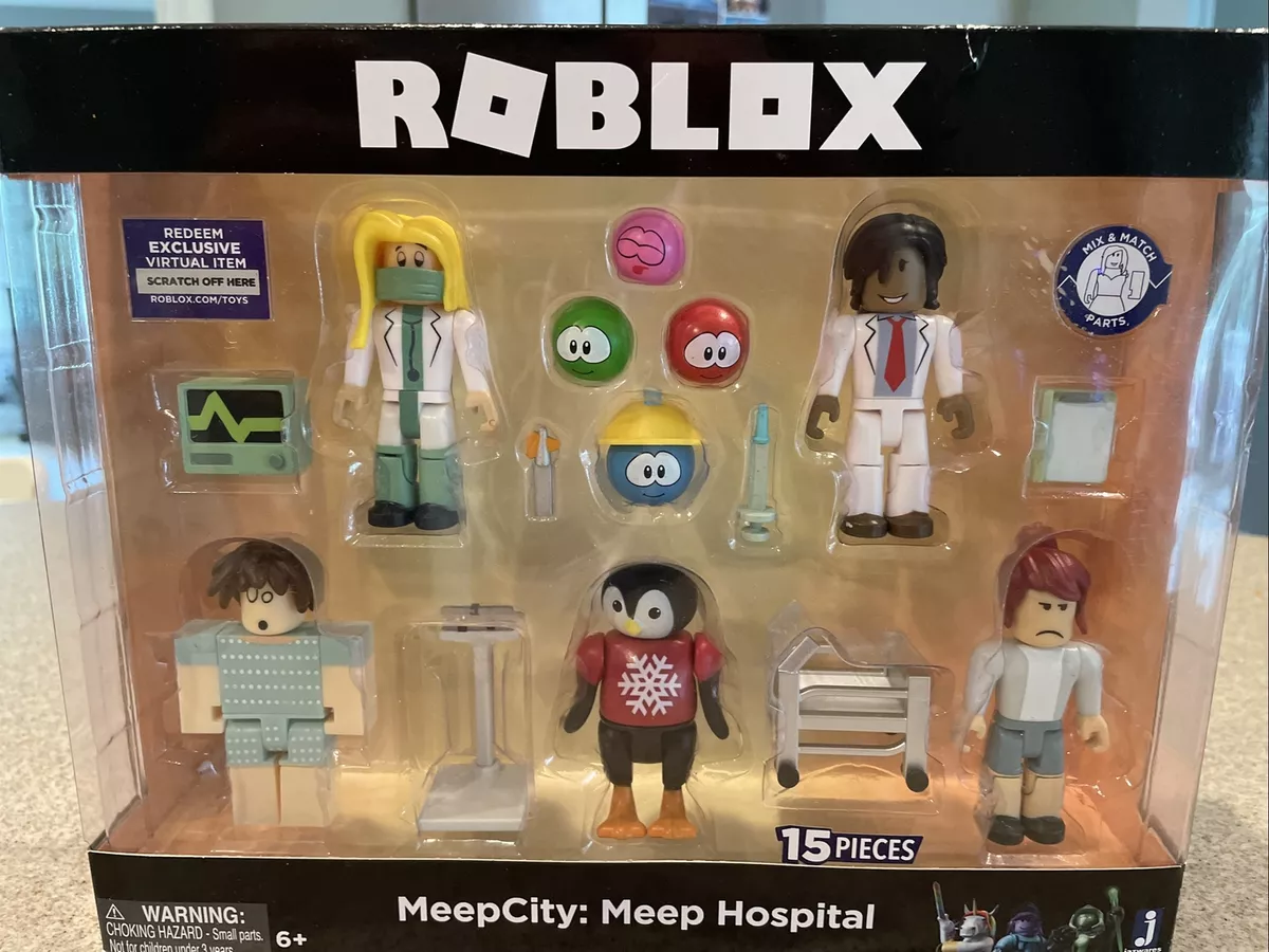 ROBLOX MeepCity: MEEP HOSPITAL 15 Piece Playset w/Exclusive Virtual Item  19852