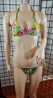 NEW -  Floral Bikini - AGUA DOCE - LYCRA- Made in Brazil - Size M - 40
