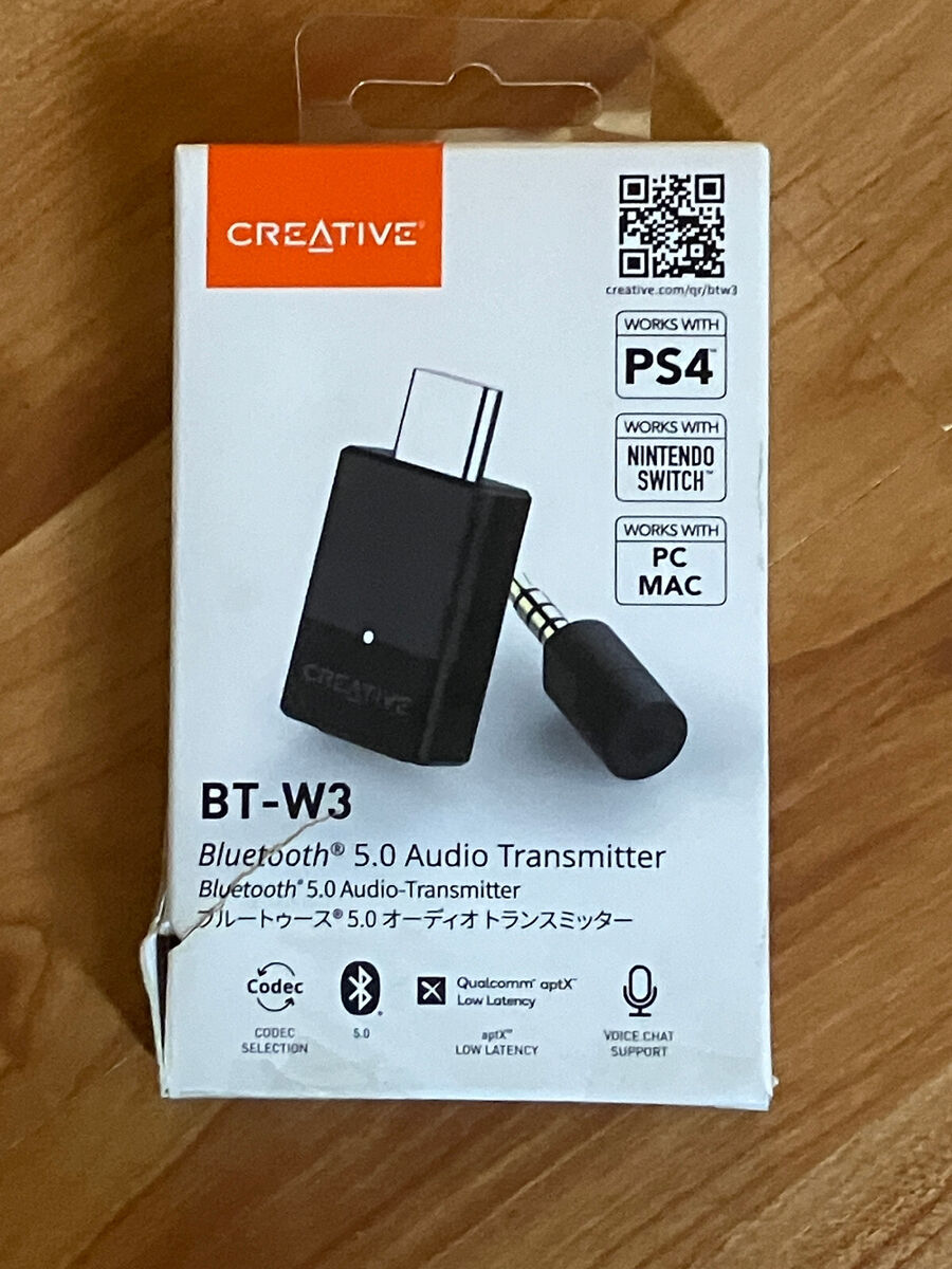 CREATIVE BT-W3 Bluetooth 5.0 USB-C Audio Transmitter Wireless Dongle PS4 / USED CREATIVE BT-W3 Bluetooth 5.0 USB-C Audio Transmitter Wireless Dongle PS4 / USED