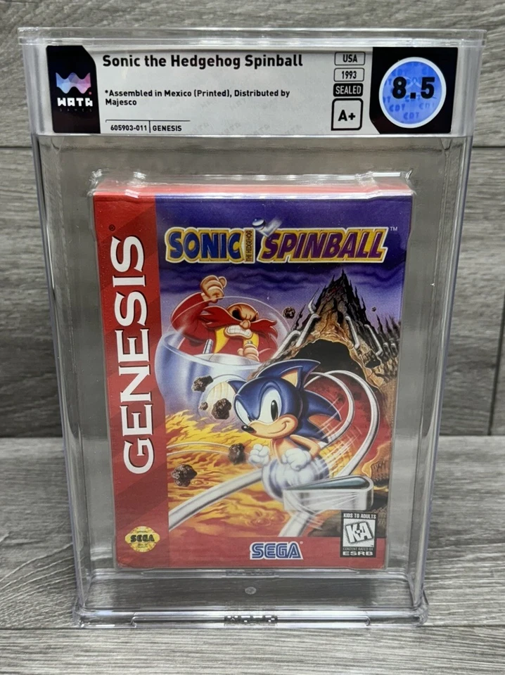 8.5 A+ Sonic Spinball Sega Genesis Majesco Print WATA NOT CGC  VGA The Hedgehog - Image 3 of 4