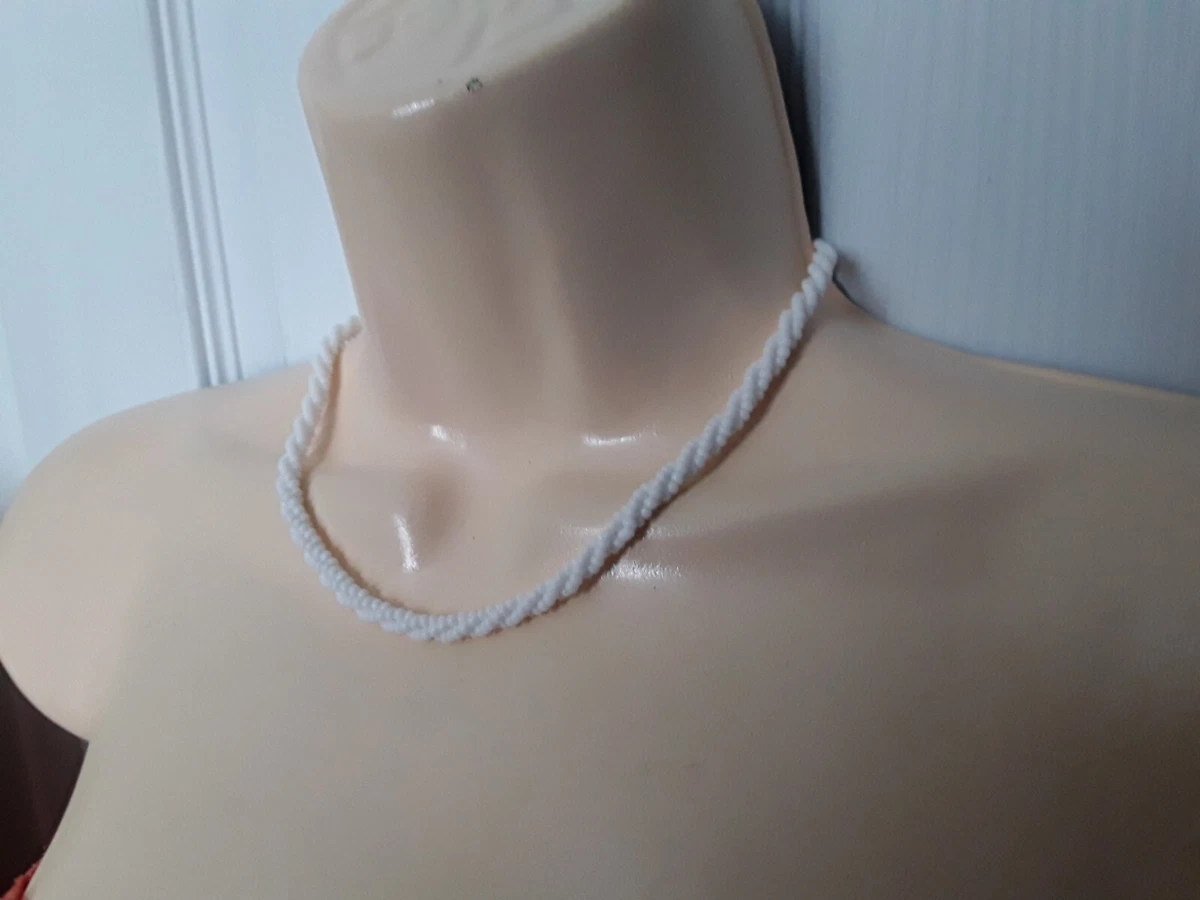 Small white sales bead choker