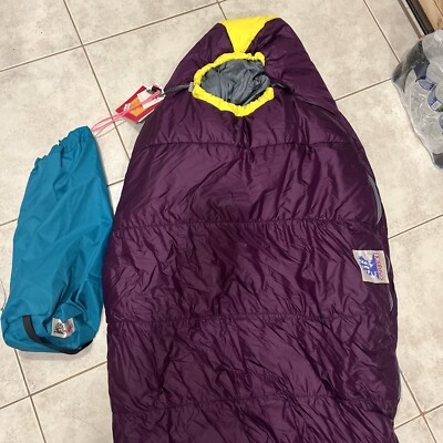 Caribou Brand Primaloft Sleeping Bag Mummy Purple Camping