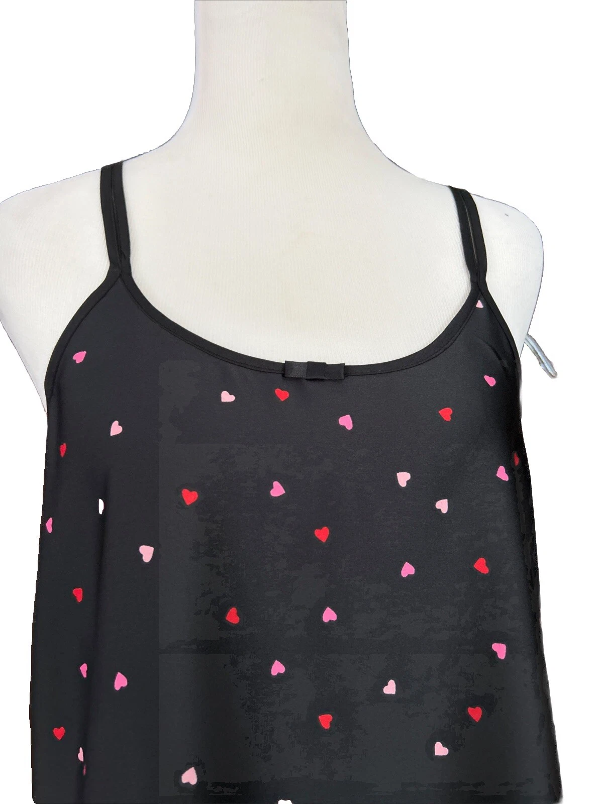 Camicia Kate Spade nero rosa cuori rossi donna taglia large prezzo al dettaglio $78