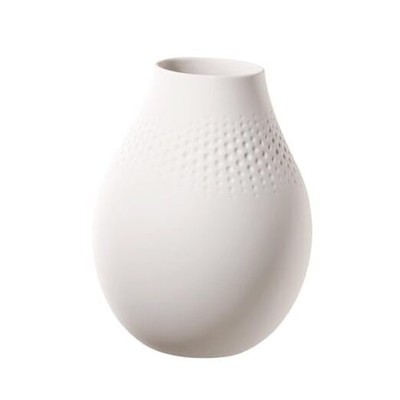  Collier Blanc Tall Vase : Perle 6.25 in White