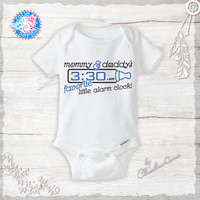 Mommy & Daddy's Alarm Clock Funny Baby Onesies - Newborn Gift Ideas Baby Shower Mommy & Daddy's Alarm Clock Funny Baby Onesies - Newborn Gift Ideas Baby Shower