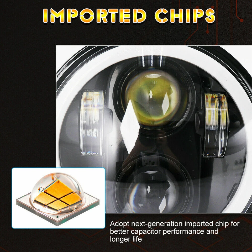 4pc DOT 5.75" 5-3/4" Round LED Headlights w/DRL For Datsun 620 Pickup 1972-1974 - Image 3 of 4