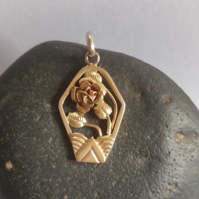Pendentif Ancien Ovale - Cristal Et Argent - Très Bon état