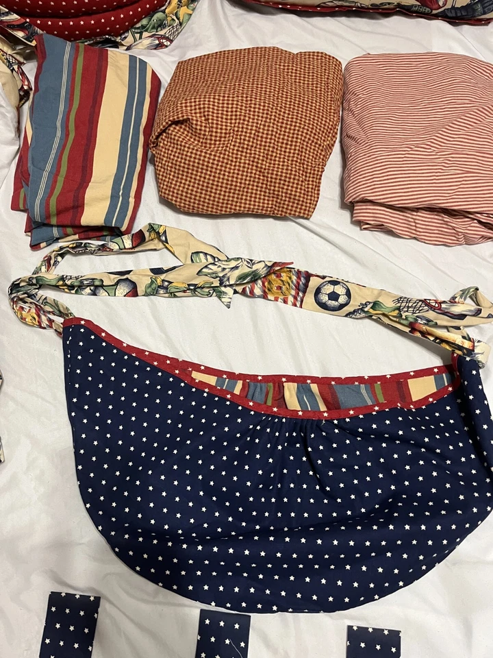 Lote de 9 Graham Kracker Deporte Fútbol Béisbol Cuna Cama Bebé Ropa de Cama Habitación EE. UU. Foto 4 de 4