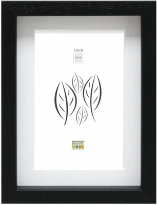 Bilderrahmen mit Passepartout schwarz Holz 40,0 x50,0 cm;30,0 x40,0 cm S223K - Bild 1 von 4