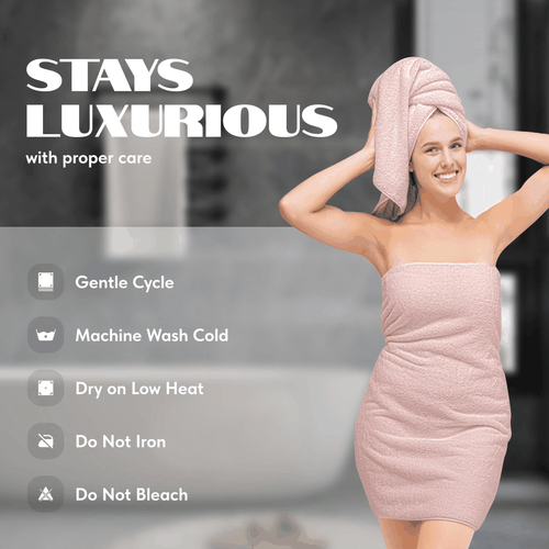 Rosa Badetücher 27x54 Zoll Baumwolle Handtuch Set 4er Pack für Bad Hotel Fitnessstudio Spa - Bild 6 von 8