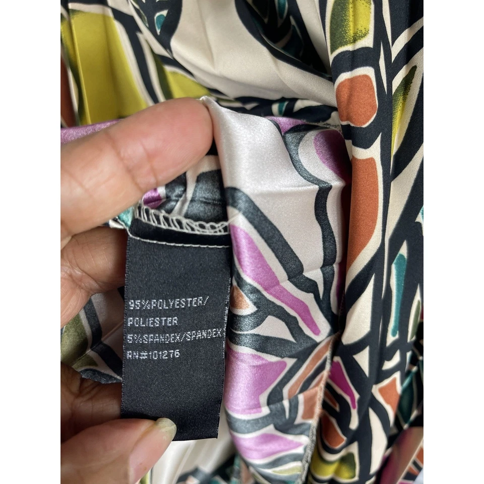 Falda Nicole Miller Mujer 4 Multicolor Plisada Floral Geométrica Midi Boho Retro Foto 3 de 4