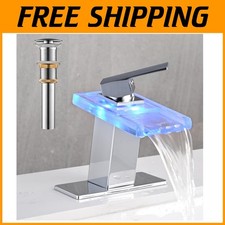 Single Hole Vanity Faucet for Sinks with LED