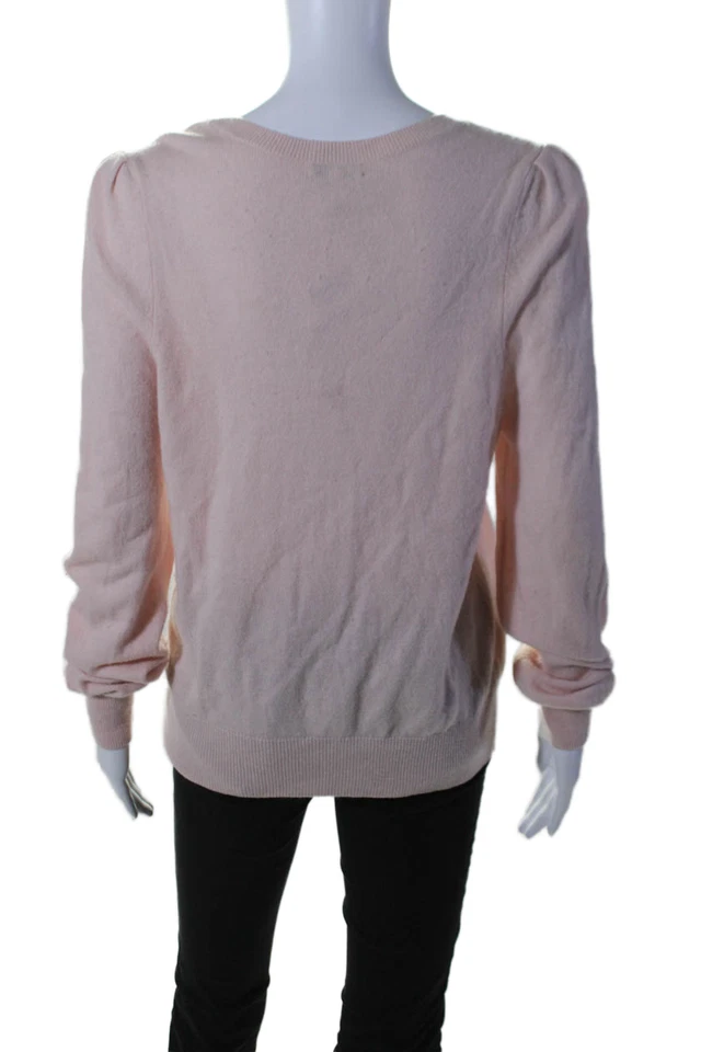 Pulôver feminino Joie de lã manga longa gola redonda malha rosa tamanho G - Imagem 3 de 4