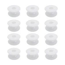 12PCS 69mm White One Piece Plastic Empty Spools Bobbin Wrap Small Rubber Spoo...