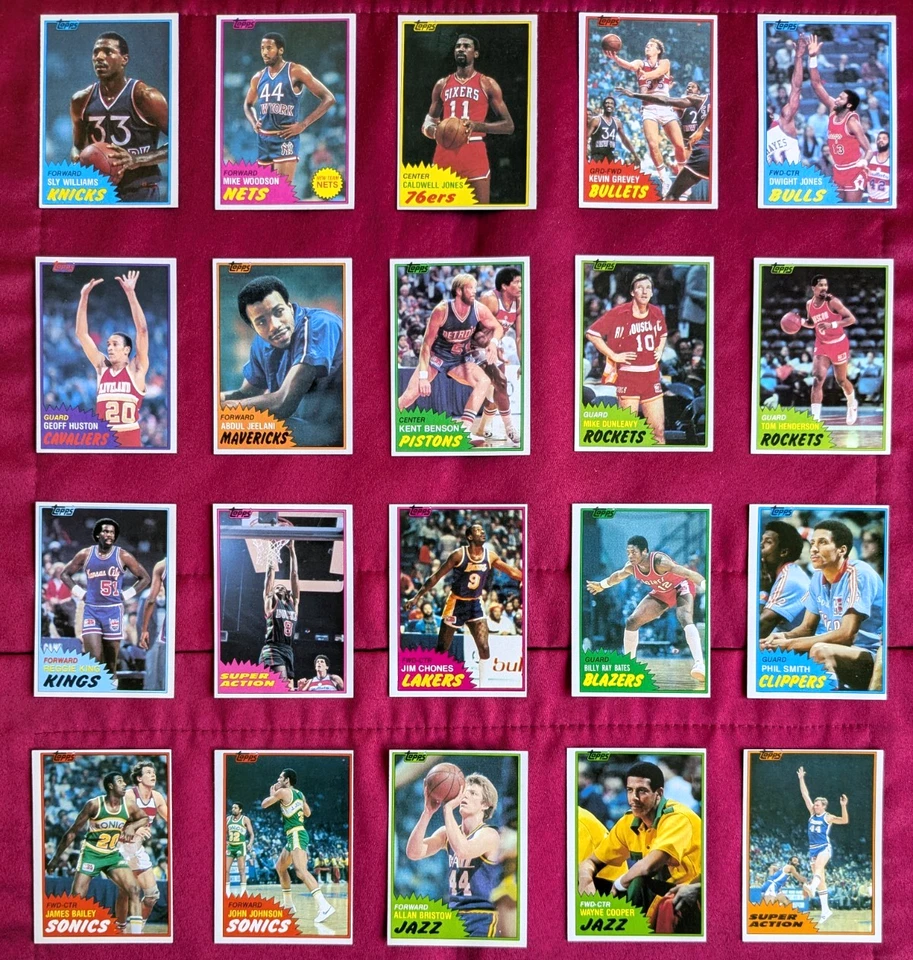 Lote de baloncesto Topps 1981-82, 40 diferentes, en su mayoría casi nuevo, con Erving, parroquia, más Foto 3 de 4