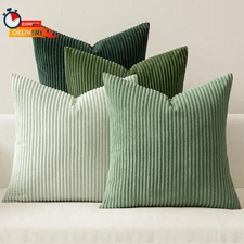MIULEE Summer Boho Farmhouse Sage Green Throw Pillow Covers 18X18 Inch Set of 4