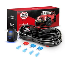 16AWG Fog Light Wiring Harness Kit 12V Heavy Duty 5PIN Rocker Switch Relay