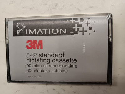 Imation 3M 542 Standard Dictating Cassette 90 Min Blank Audio Tape New Sealed