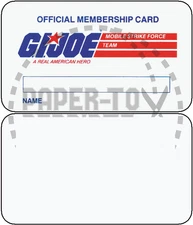 GI JOE A REAL AMERICAN HERO ... CLUB MEMBERSHIP CARD - ONE-SIDED - VTG REPRINT