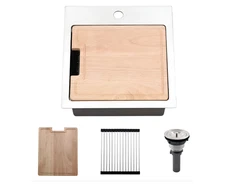 15x15x9" Inch Stainless Steel Bar Sink Undermount Kitchen