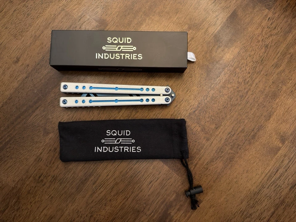 RARE! Squid Industries Sapphire Nautilus V2 Balisong Trainer(NOT SHARP) - Image 3 of 4