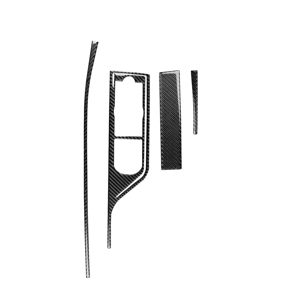 4 peças console central de fibra de carbono real acabamento de painel de câmbio de marchas para Jaguar XF 09-15 - Imagem 2 de 4