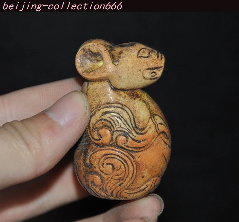 老鼠玉中国风雕像、雕像| eBay