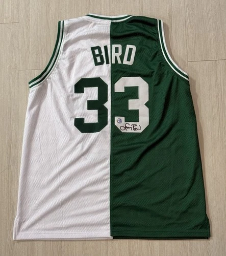 Larry Bird Autographed Home/Away Split Jersey COA Hologram Boston Celtics NBA