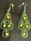 Earrings Yellow Bead And Resin Dangle Lightweight — photo 1