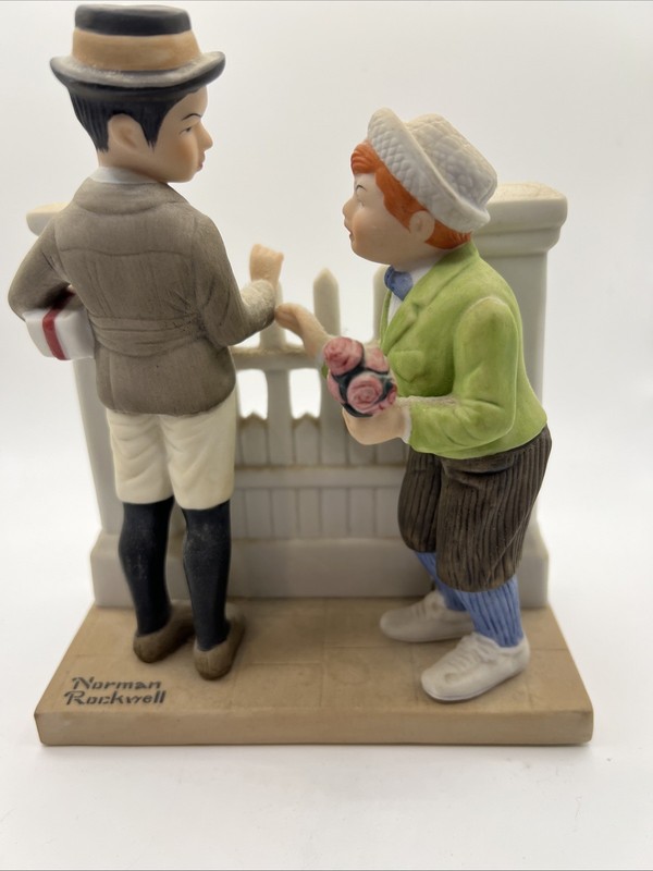 The 12 Norman Rockwell Porcelain Figurines THE RIVALS Danbury Mint 1980 