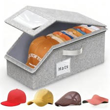 Hat Storage for Baseball Caps, Stackable Box Holds 15-20 Hats, Hat Organizer ...