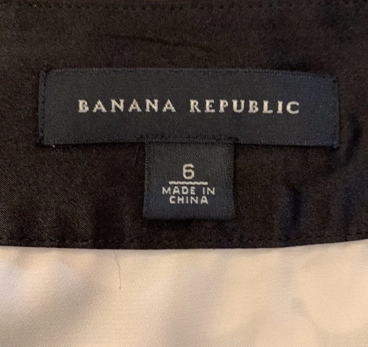 Banana Republic 100% Silk Floral Skirt Women’s 6 Black White Fully Lined - Image 3 of 4