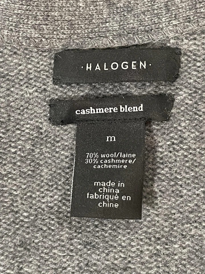 Halogen Cardigan Sweater Womens Medium Gray Cashmere Blend Long Duster - Image 4 of 4