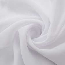 White Chiffon Fabric 5 Yards 58" Solid Color Sheer for Bridal Wedding Decor