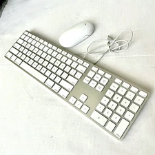 Apple KEYBOARD MOUSE SET A1243 Wired Mac 2 USB Numeric Pad + A1197 Wireless