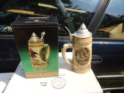 Anheuser Busch Budweiser ''E'' Series Beer Stein w/ BOX BUDWEISER Cooperage