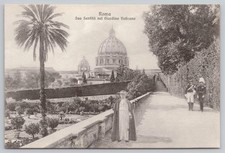 1900s Pope Pius X walking in the Vatican Gardens Rome Italy Antique Postcard