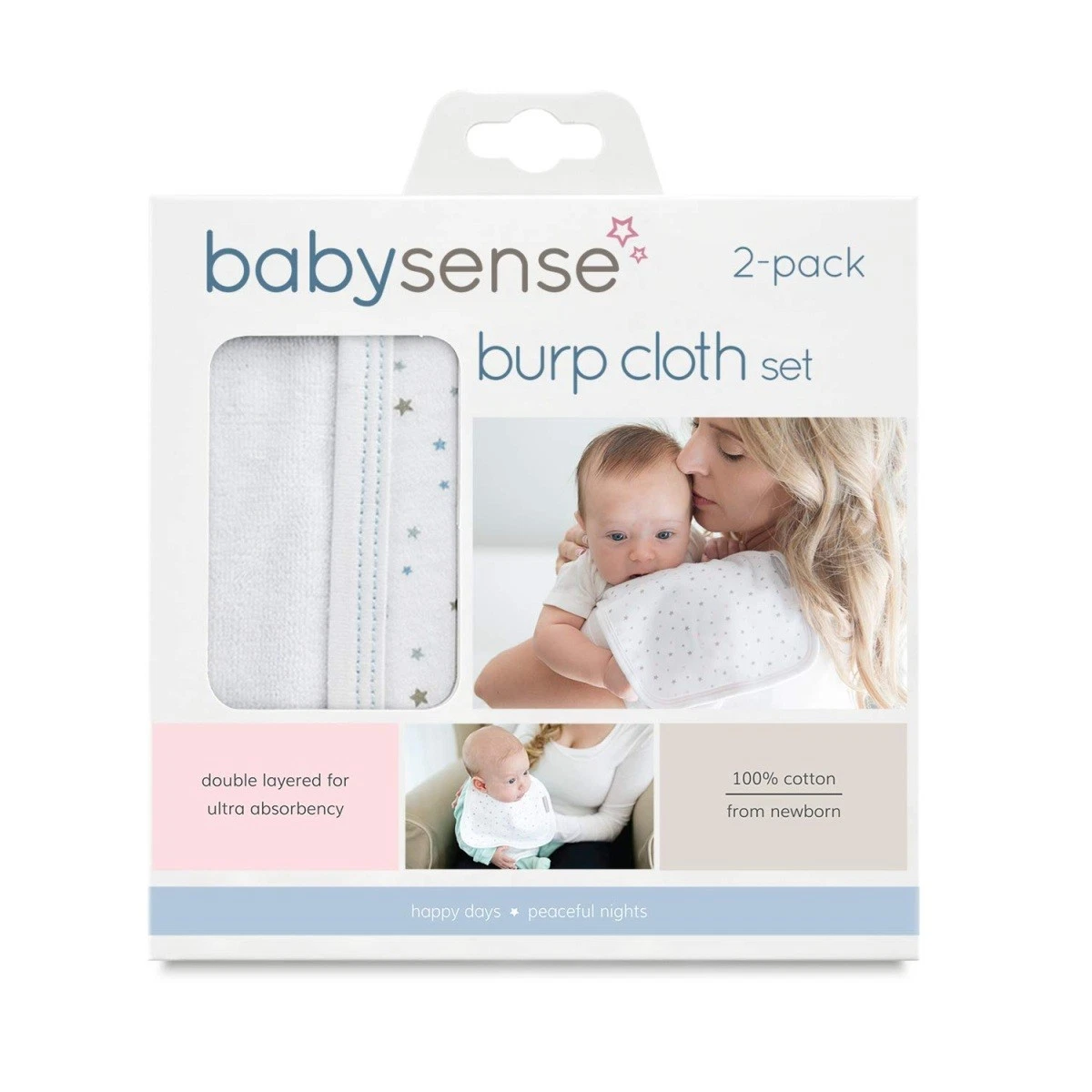 Babysense BYSE-BURPSET-BLUE-PK40 Burp Cloth Set (Pack of 40)