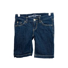 Mossimo Supply Co Juniors 1 X 8 Shorts Blue Denim 5 Pocket Above the Knee