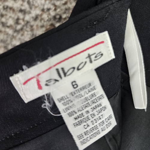 Talbots Skirt Womens 6 Pencil Black 100% Wool Zip Belt Loops Lined Pocket - Picture 8 of 8