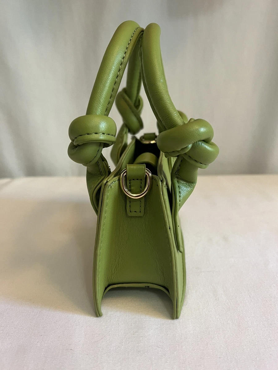 PrettyLittleThing Womens Olive Green PU Mini Knot Handle Grab Bag Purse 15