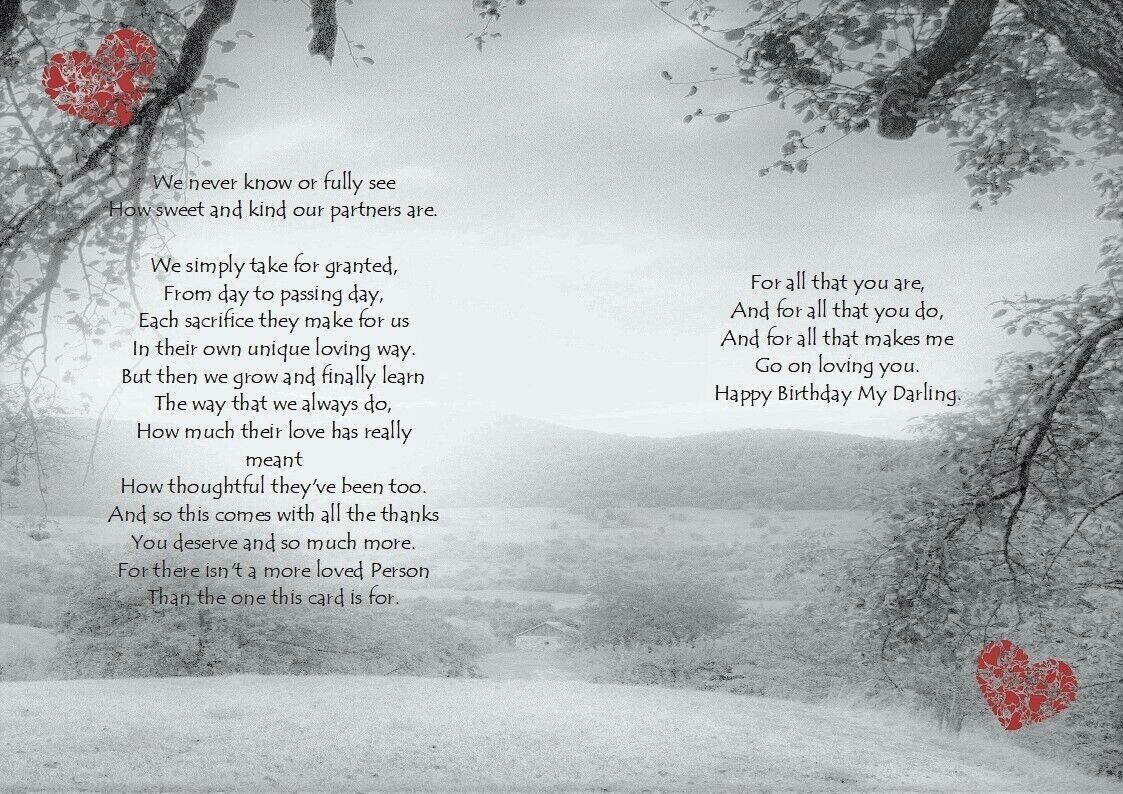 Birthday Card Wife Romantic "Happy Birthday To My Darling Fiancée" Greeting Card - A5 Love Card With Envelope Birthday Card Husband From Wife - Foto 6