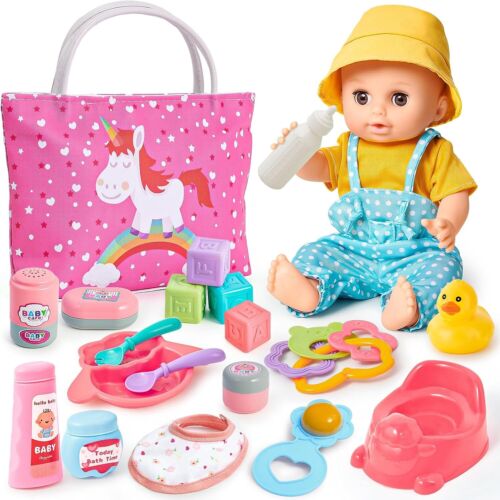 22Pcs Baby Doll Accessories, Care Set with Clothes Hat Diaper...