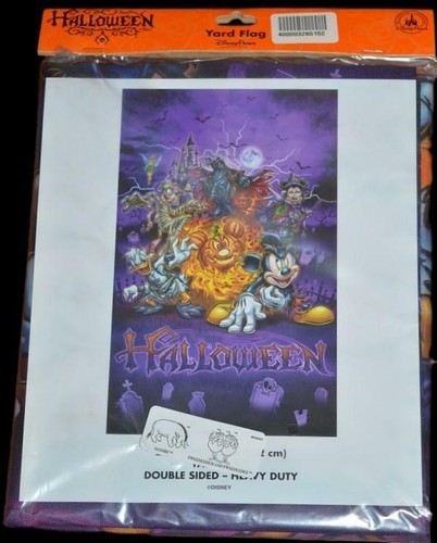 NIP 2011 DISNEY PARKS HALLOWEEN MICKEY COSTUME DOUBLE SIDED BANNER YARD FLAG - Picture 3 of 6