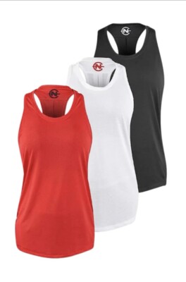 Nautica Mesh 3 Pack Workout Tank Tops for Women Active Athletic Gym