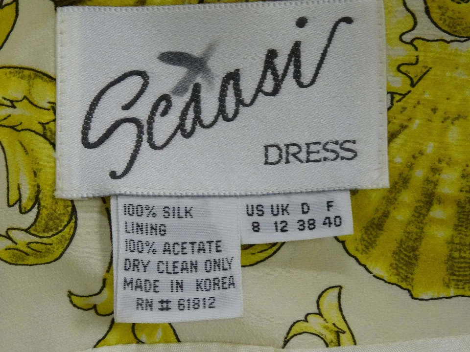 IMPRESIONANTE TRAJE CHAQUETA Y FALDA VINTAGE AÑOS 80 SCAASI SEASHELL SEDA 2 piezas talla 8  Foto 2 de 4