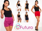 Trendy High Waist Shorts Pants With Buttons And Pockets Sizes 8-18 PA08