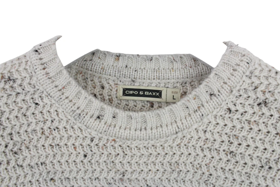 Suéter tejido elástico cuello redondo M Cipo & Baxx para hombre Foto 4 de 4